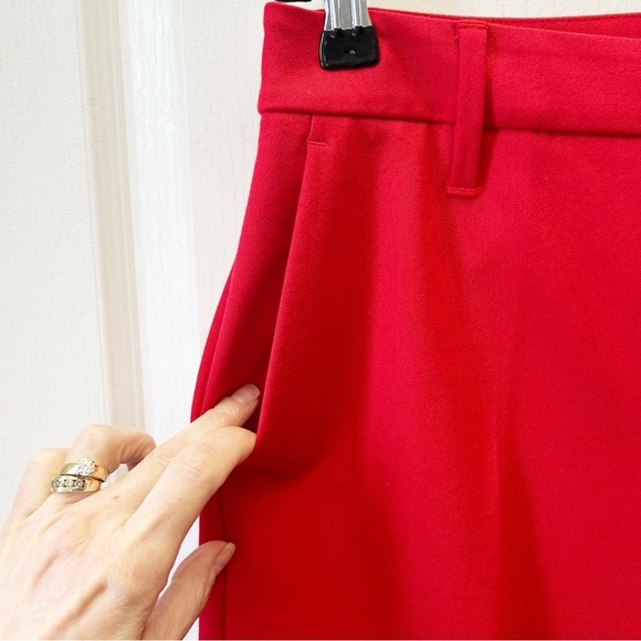 Banana Republic High Rise Slim Wide Leg Cropped Pants Red Size 2 - Picture 6 of 15